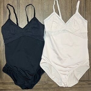 Maidenform Lace Shapewear Bodysuit M Black L Tan Nude Bundle Stretch Slimming